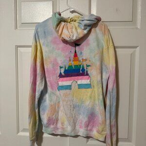 Rainbow Tie Dye Disneyland Pride Zip Up Hoodie
